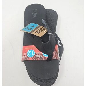 Men's Flojos Flip Flops Black Size 12 1482126